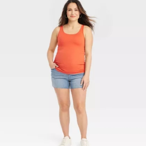 Isabel Maternity by Ingrid & Isabel Pants - Women's Over‎ The Belly Denim Shorts